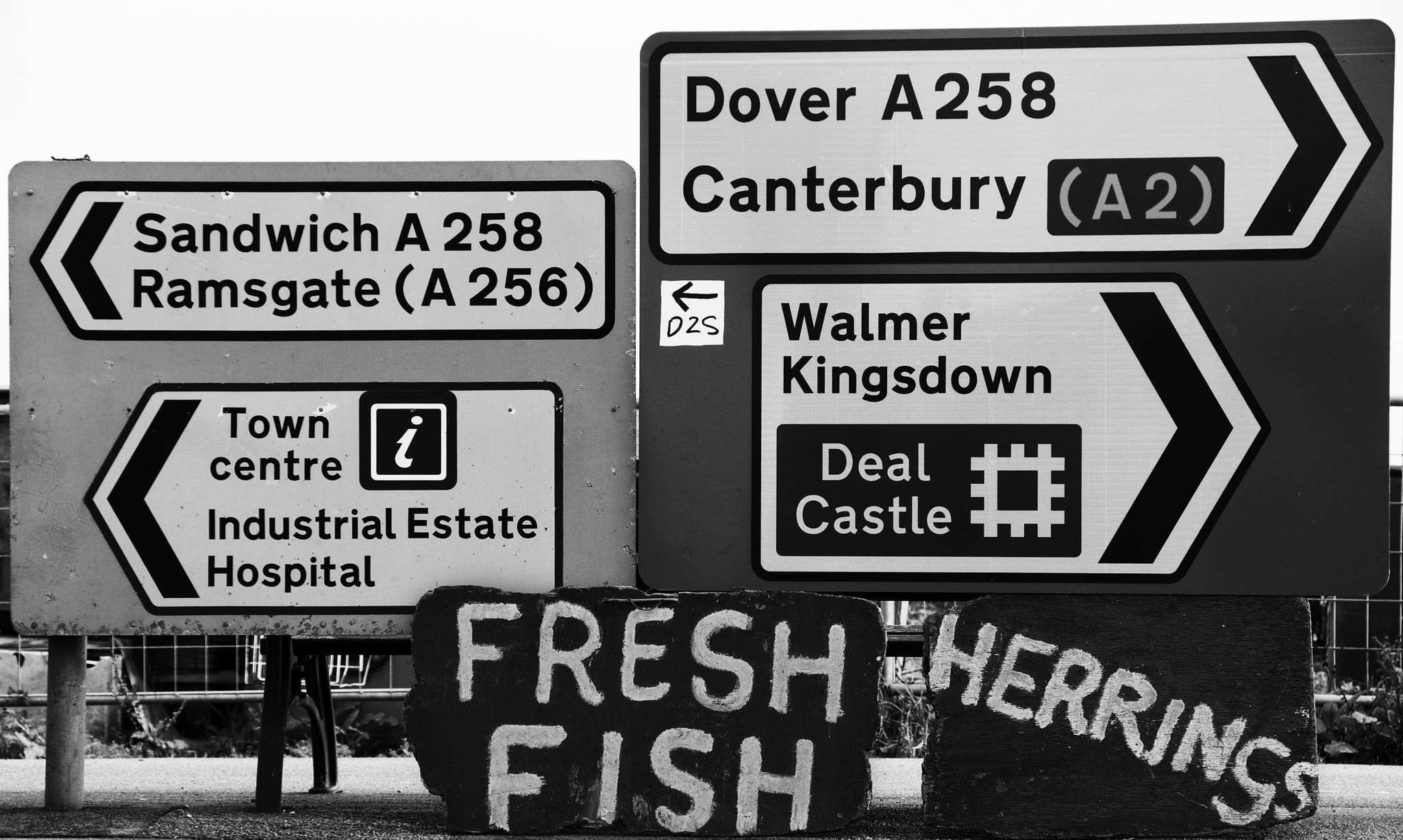 Road Signs, Deal, Kent, Fresh Fish