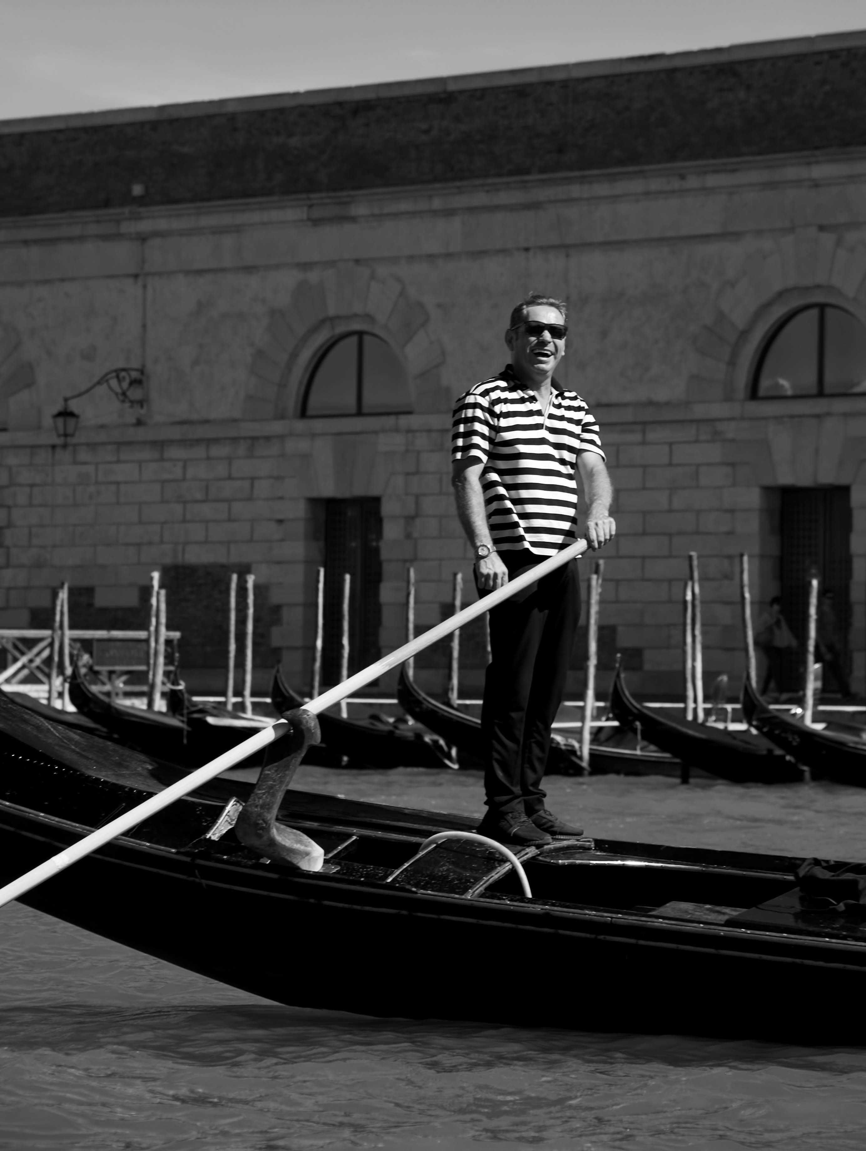 Happy Gondolier Grand Canal Venice