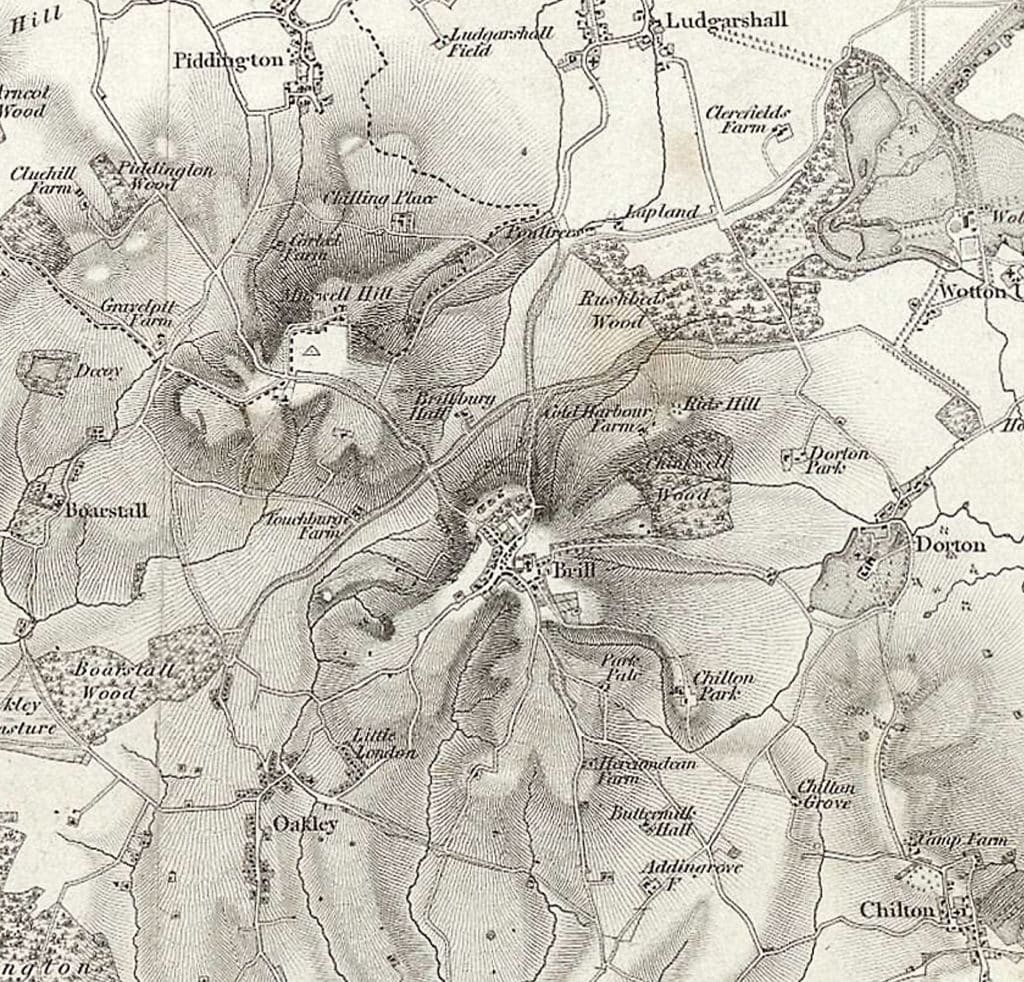 Brill map 1833 Ordnance Survey