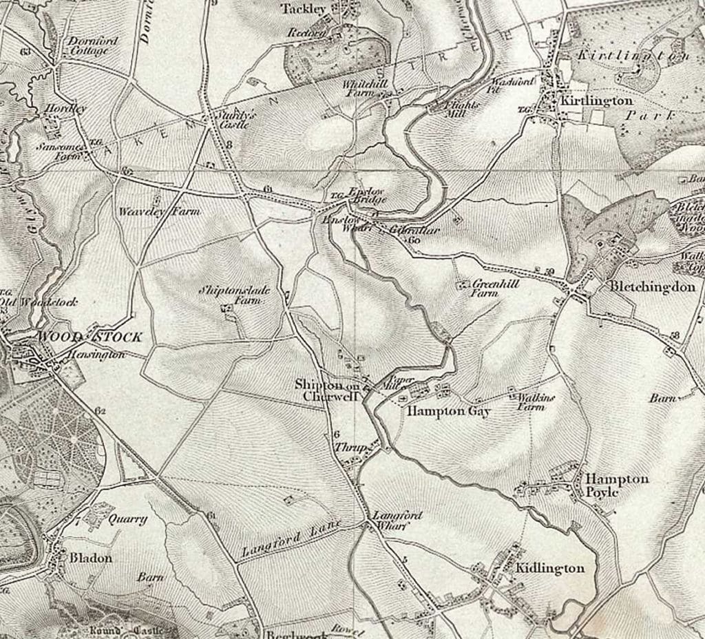 Map of Hampton Gay 1833, Ordnance Survey